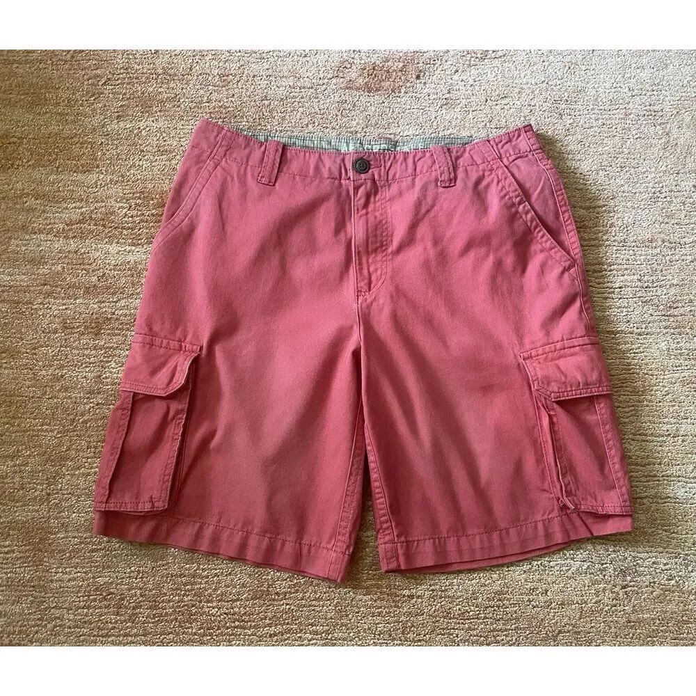 AEROPOSTALE Shorts Mens 36 Salmon Red Cargo Pockets Casual Outdoor